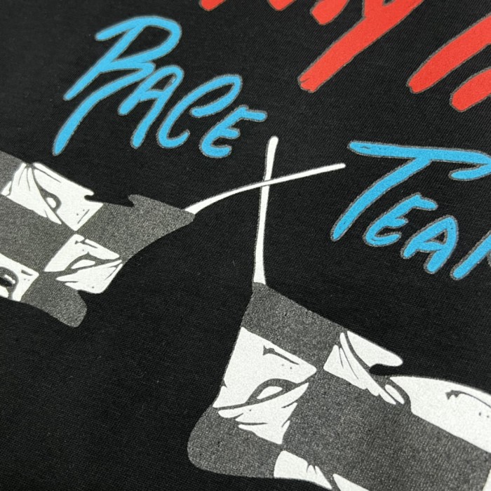 1:1 quality version Stay Fast Race Team Checkered Flag Graffiti Letter Print T-Shirt 2 colors 29093970