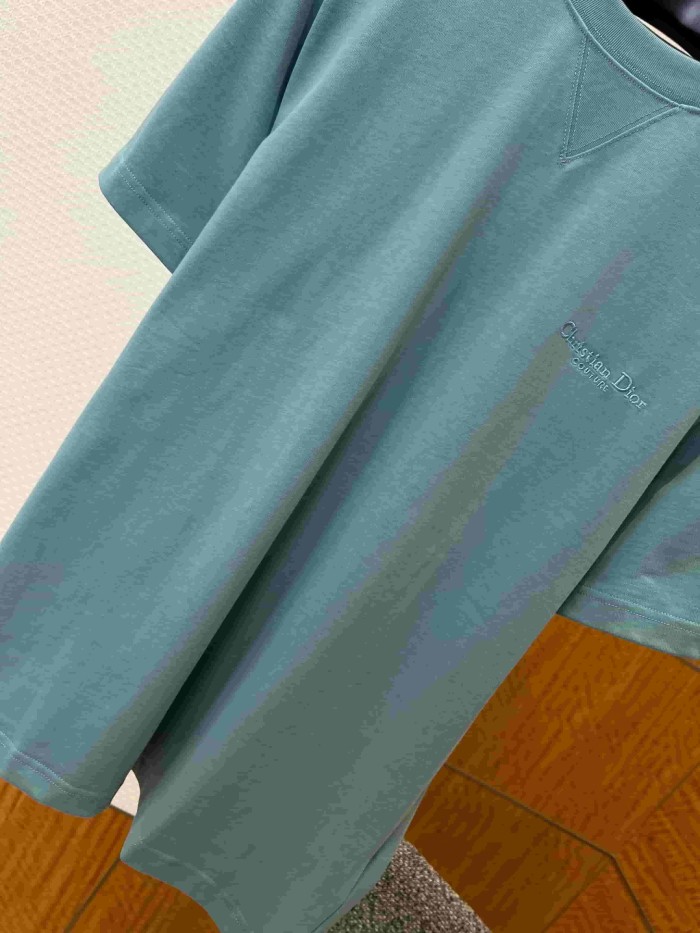 1:1 quality version Letter Embroidery Combed Cotton Crew Neck  T-shirt 5 colors 29106370