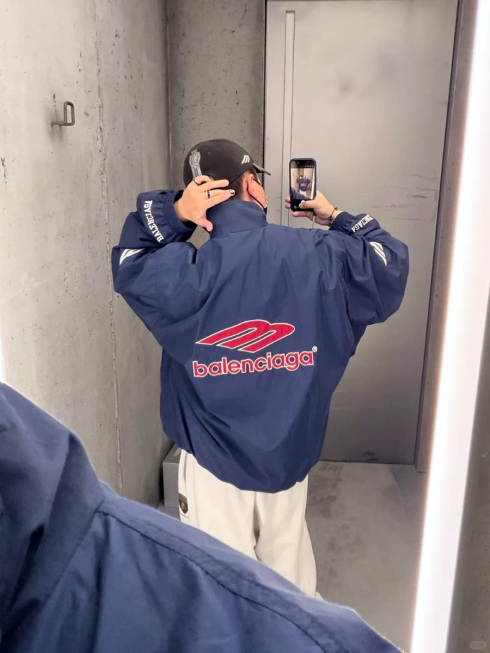 1:1 quality version Sports Logo Embroidered Windproof Stand Collar Jacket 2 colors 29093641