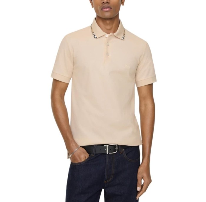 1:1 quality version Plaid Collar Embroidered Mesh Cotton Casual Polo Shirt 29105520