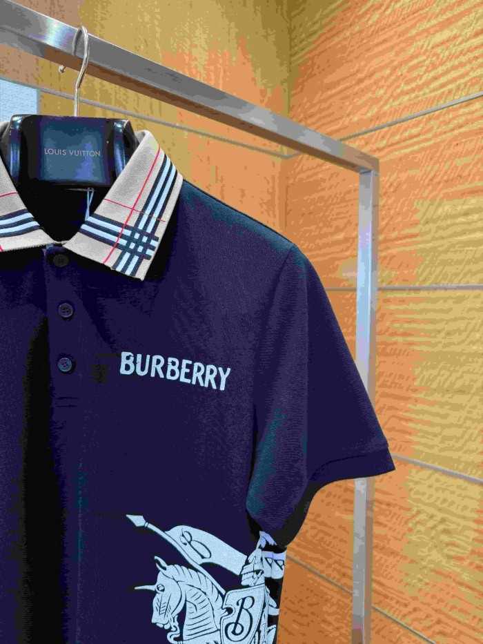 1:1 quality version Check Collar Knight Print Short Sleeve Polo Shirt 3 colors 29106324