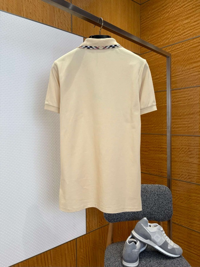 1:1 quality version Plaid Collar Embroidered Mesh Cotton Casual Polo Shirt 29105520