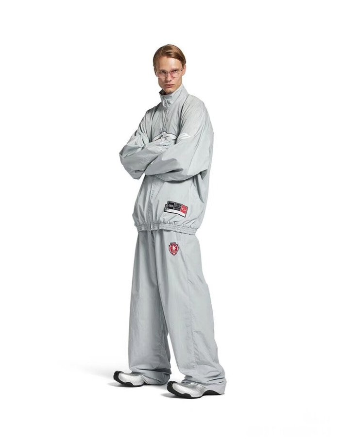 1:1 quality version Logo Embroidered Wide Leg Draped Casual Pants 2 colors 29093615