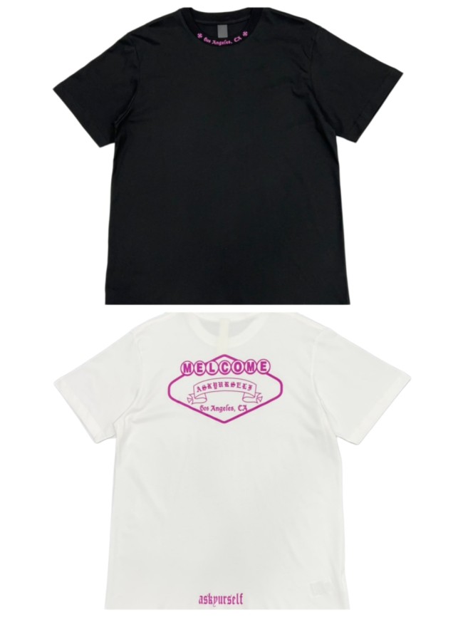 1:1 quality version Pink Logo & Sanskrit Neckline Letter Los Angeles T-Shirt 2 colors 29094030