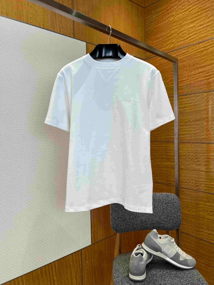 1:1 quality version Letter Embroidery Combed Cotton Crew Neck  T-shirt 5 colors 29106370