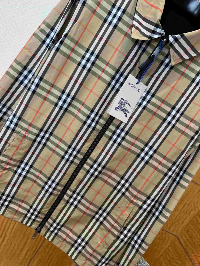 1:1 quality version Classic Plaid Reversible Lapel Windbreaker Water-Resistant Jacket 29105552
