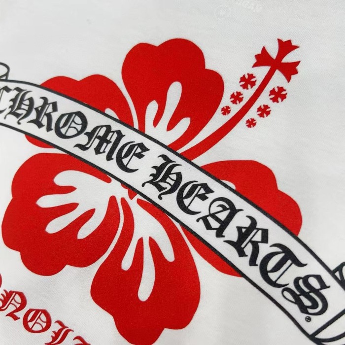 1:1 quality version Hawaiian Flower & Sanskrit Logo Print T-Shirt 2 colors 29093792