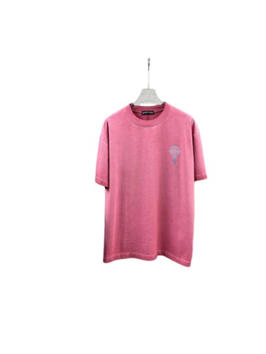 1:1 quality version Gradient Floral Scroll Ornate Cross Print Washed Pink T-Shirt 29098037