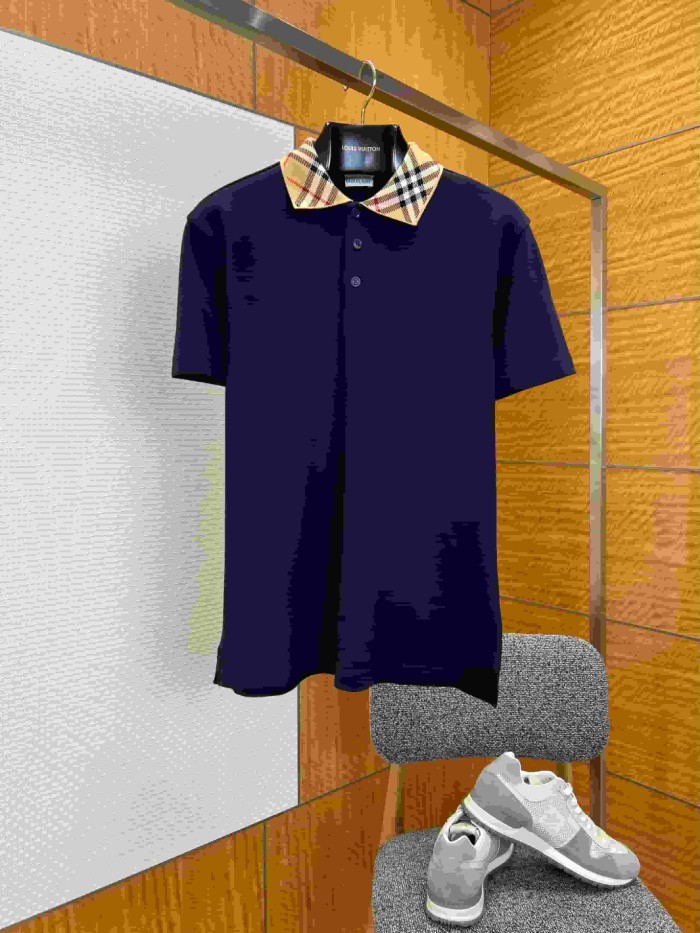 1:1 quality version Classic Check Collar Short Sleeve Polo Shirt 3 colors 29105654