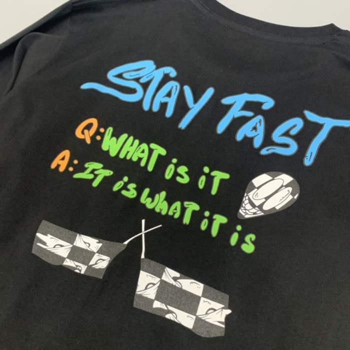 1:1 quality version Green Gradient Flame Arm & Checkered Flag Print Long Sleeve T-Shirt 29096833