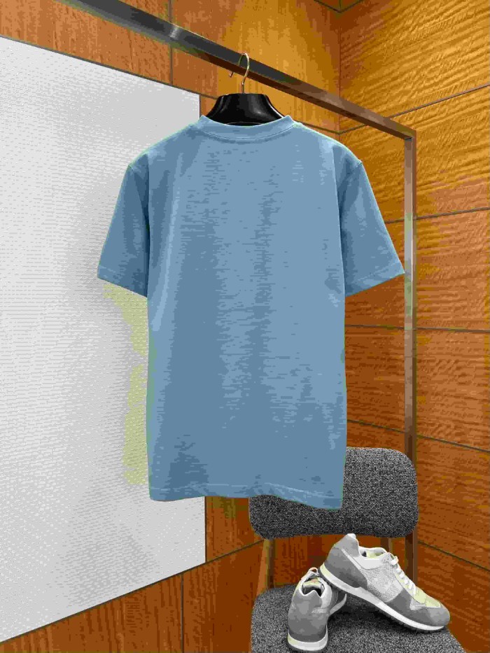 1:1 quality version Letter Embroidery Combed Cotton Crew Neck  T-shirt 5 colors 29106370