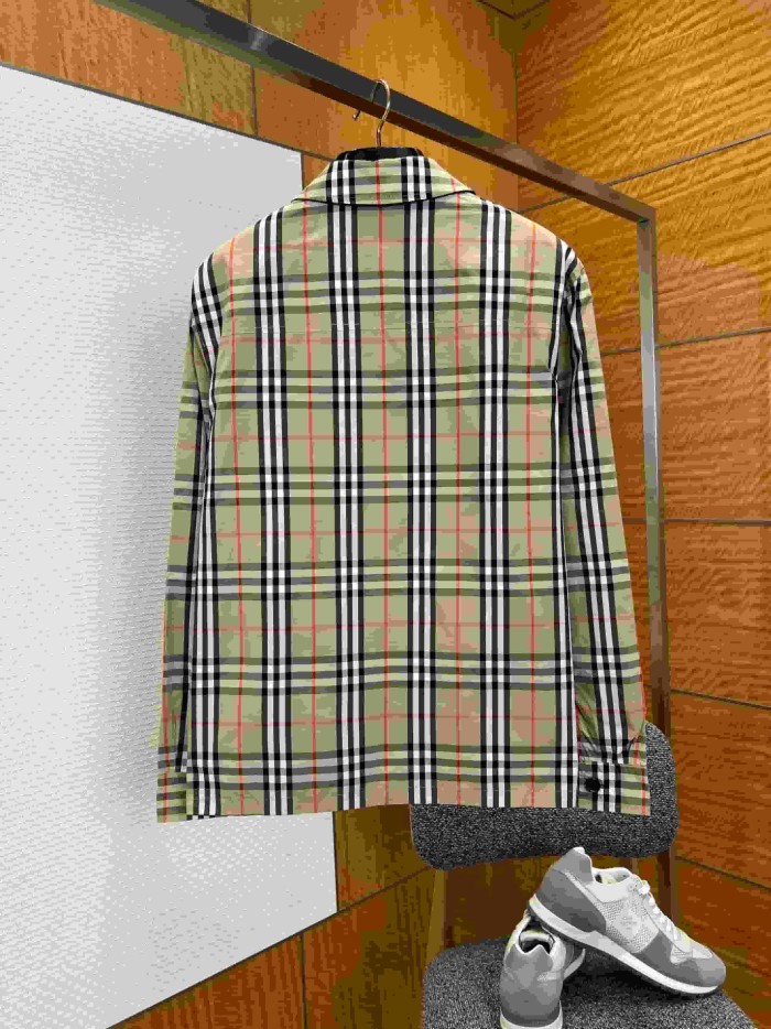 1:1 quality version Classic Plaid Reversible Lapel Windbreaker Water-Resistant Jacket 29105552