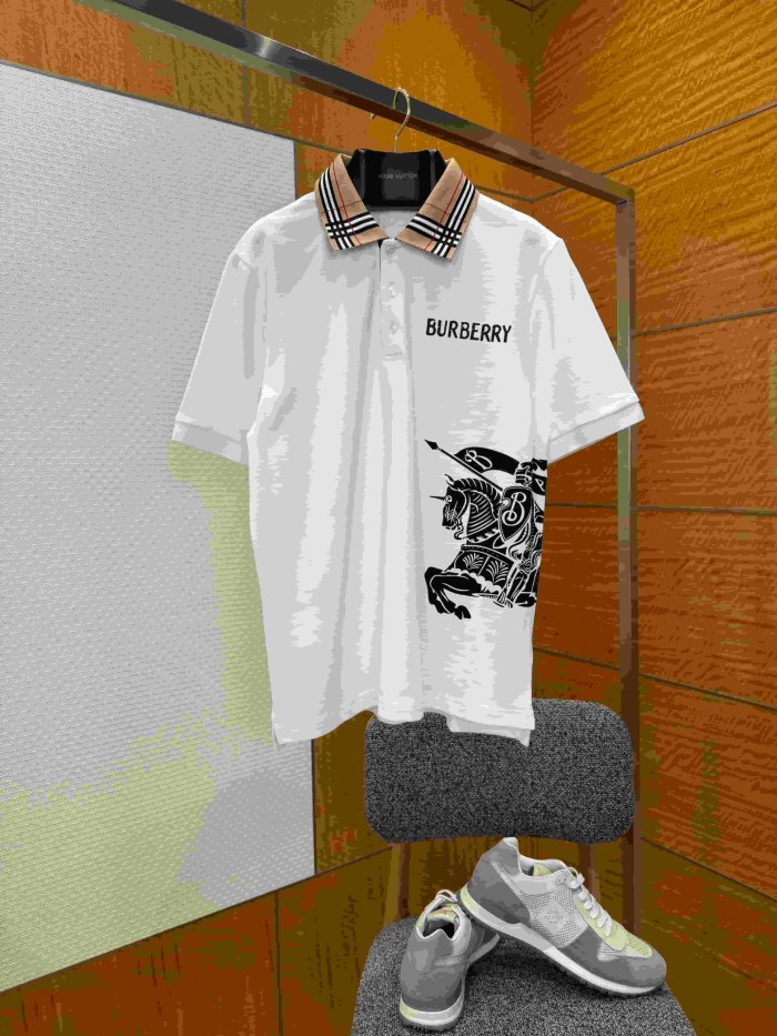 1:1 quality version Check Collar Knight Print Short Sleeve Polo Shirt 3 colors 29106324