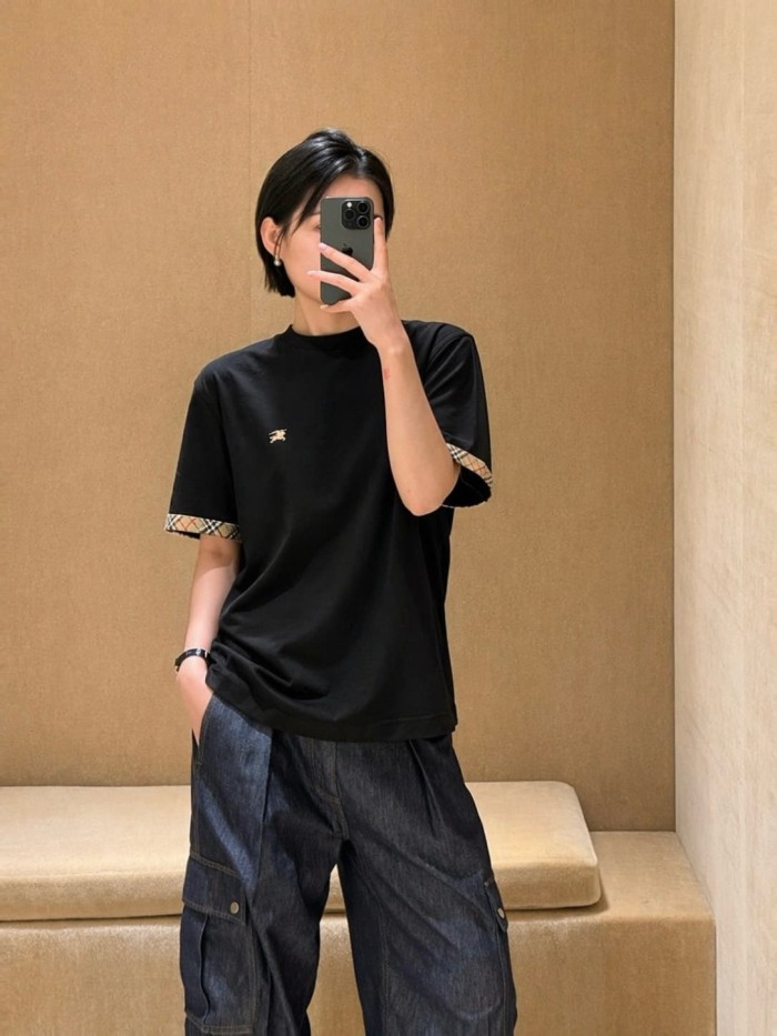 1:1 quality version Classic Knight Embroidered Solid Color Basic T-shirt 2 colors 29105494