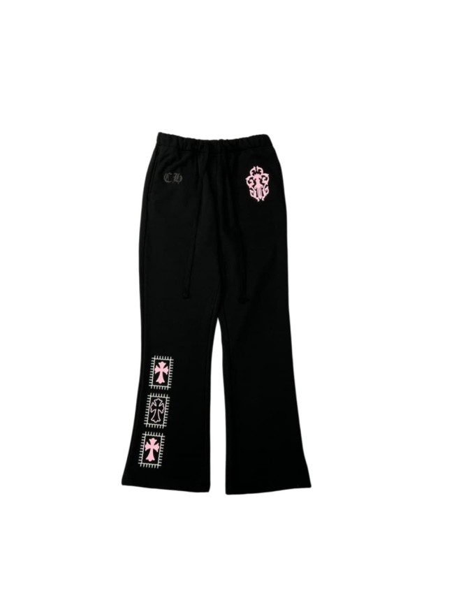 1:1 quality version Sword Heart Vine Cross Print Pink & White Doll Collab Sweatpants 29097758