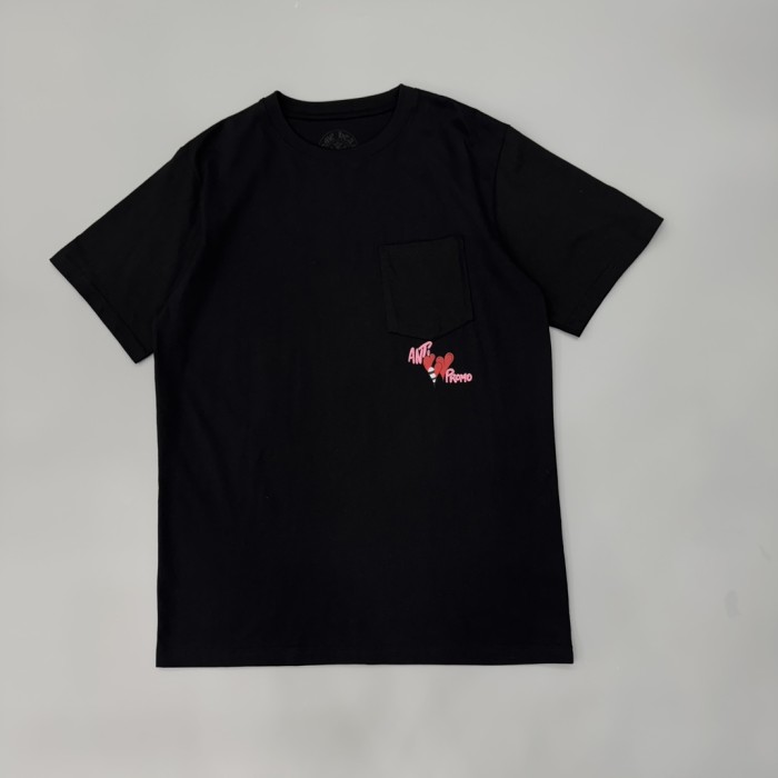 1:1 quality version  Anti Promo Multicolor Graffiti Cartoon Figure Print Pocket T-Shirt 2 colors 29093997