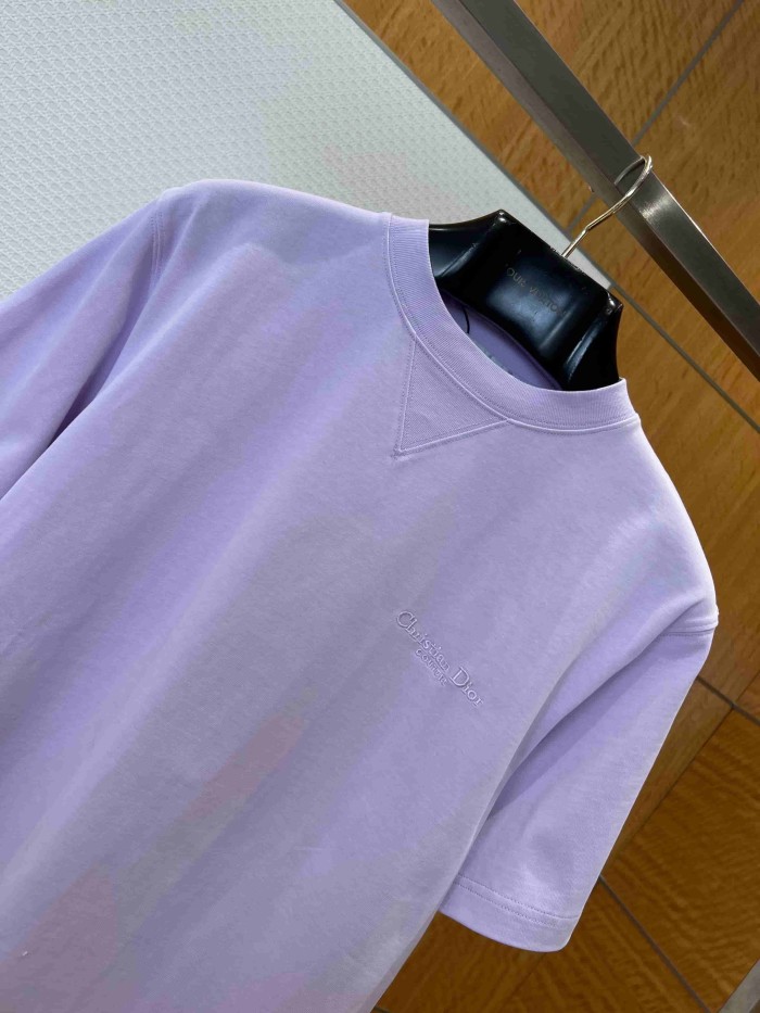 1:1 quality version Letter Embroidery Combed Cotton Crew Neck  T-shirt 5 colors 29106370