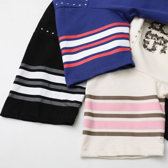1:1 quality version Striped No.11 Rhinestone Inlaid Football Style Tee 3 colors 29093703