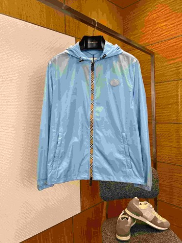 1:1 quality version Logo Plaid Zip Spliced Hooded Jacket 2 colors 29105485