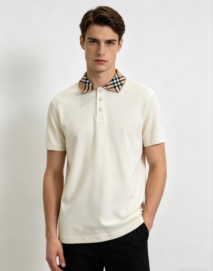 1:1 quality version Classic Check Collar Short Sleeve Polo Shirt 3 colors 29105654