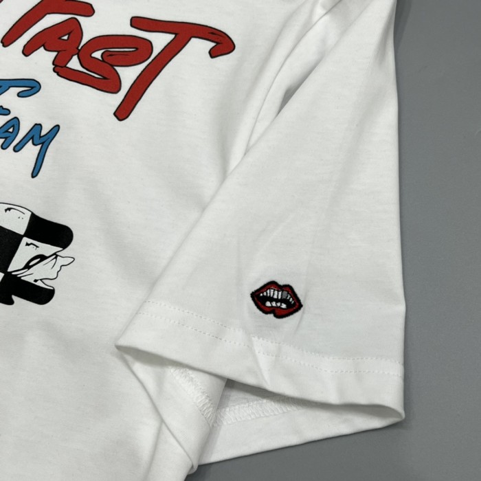 1:1 quality version Stay Fast Race Team Checkered Flag Graffiti Letter Print T-Shirt 2 colors 29093970