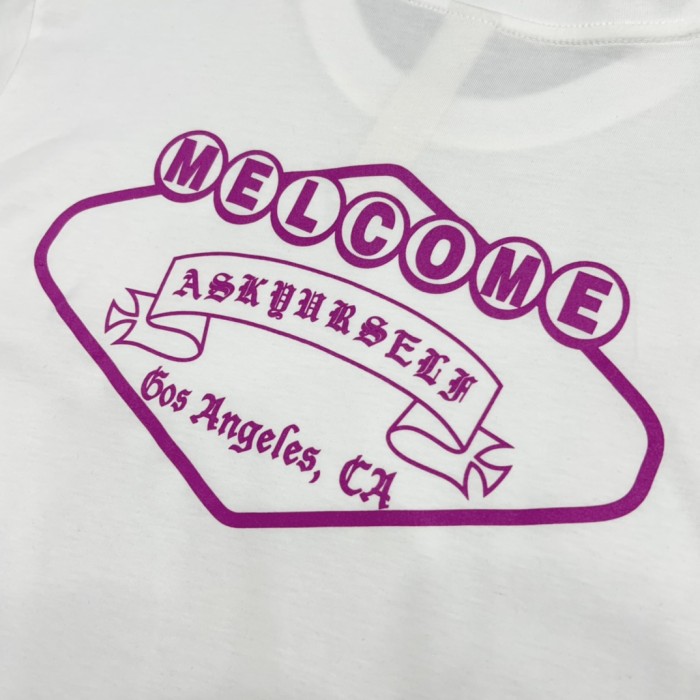 1:1 quality version Pink Logo & Sanskrit Neckline Letter Los Angeles T-Shirt 2 colors 29094030