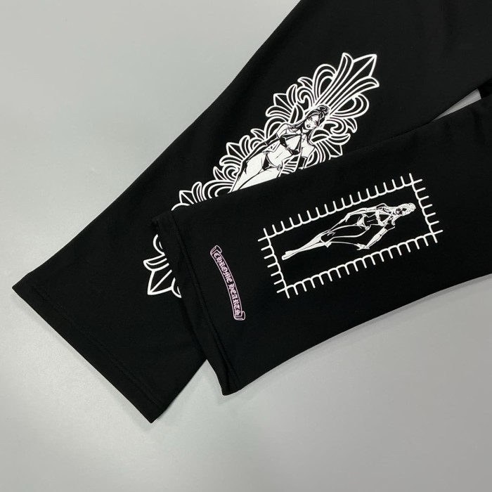 1:1 quality version Sword Heart Vine Cross Print Pink & White Doll Collab Sweatpants 29097758