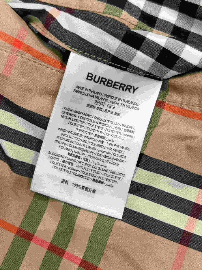 1:1 quality version Classic Plaid Reversible Lapel Windbreaker Water-Resistant Jacket 29105552