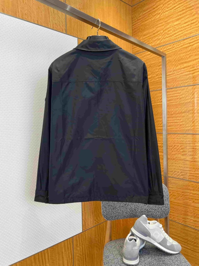 1:1 quality version Classic Plaid Reversible Lapel Windbreaker Water-Resistant Jacket 29105552