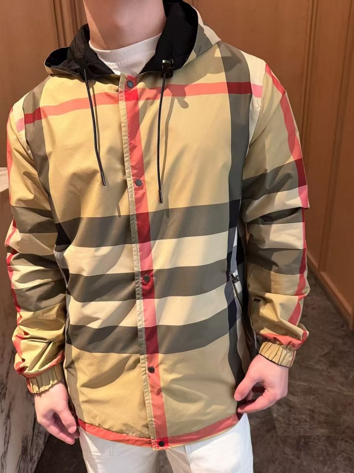 1:1 quality version Vintage Check Reversible Hooded Windbreaker Jacket 29105380