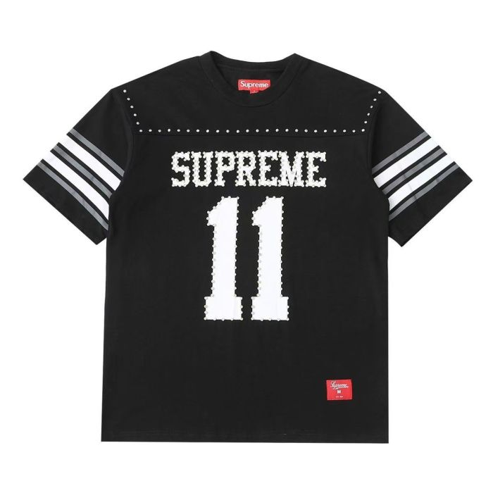 1:1 quality version Striped No.11 Rhinestone Inlaid Football Style Tee 3 colors 29093703