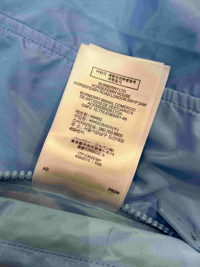 1:1 quality version Logo Plaid Zip Spliced Hooded Jacket 2 colors 29105485