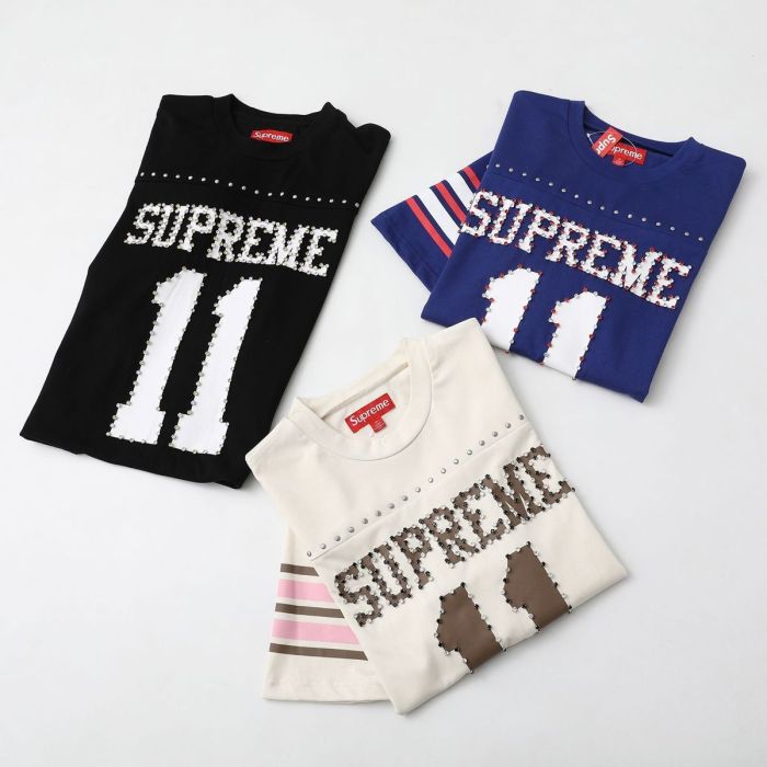 1:1 quality version Striped No.11 Rhinestone Inlaid Football Style Tee 3 colors 29093703