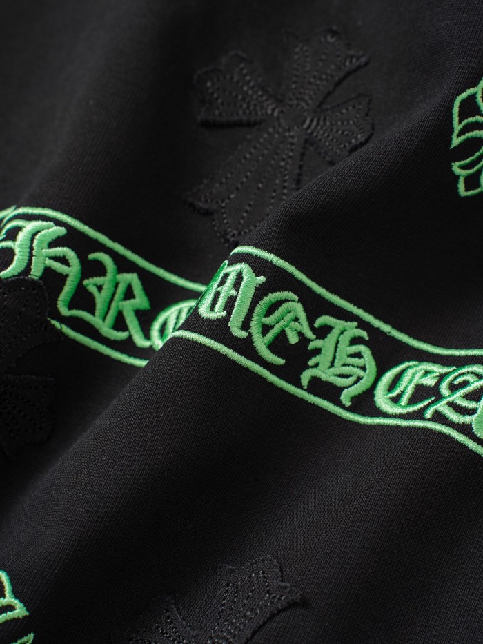 1:1 quality version 3D Cross Appliqué & Gothic Banner Print White T-Shirt 2 colors 29097995