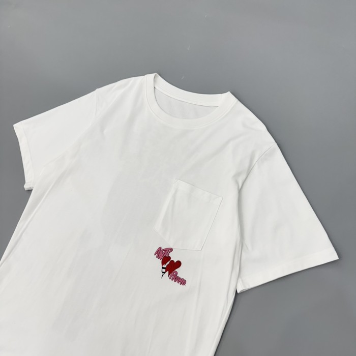 1:1 quality version  Anti Promo Multicolor Graffiti Cartoon Figure Print Pocket T-Shirt 2 colors 29093997
