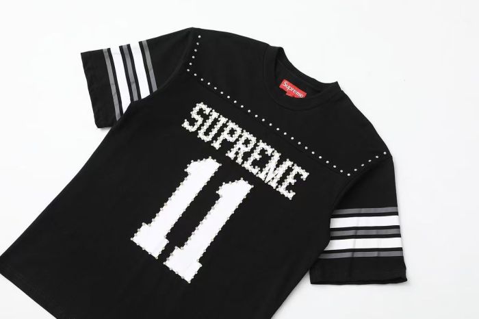 1:1 quality version Striped No.11 Rhinestone Inlaid Football Style Tee 3 colors 29093703