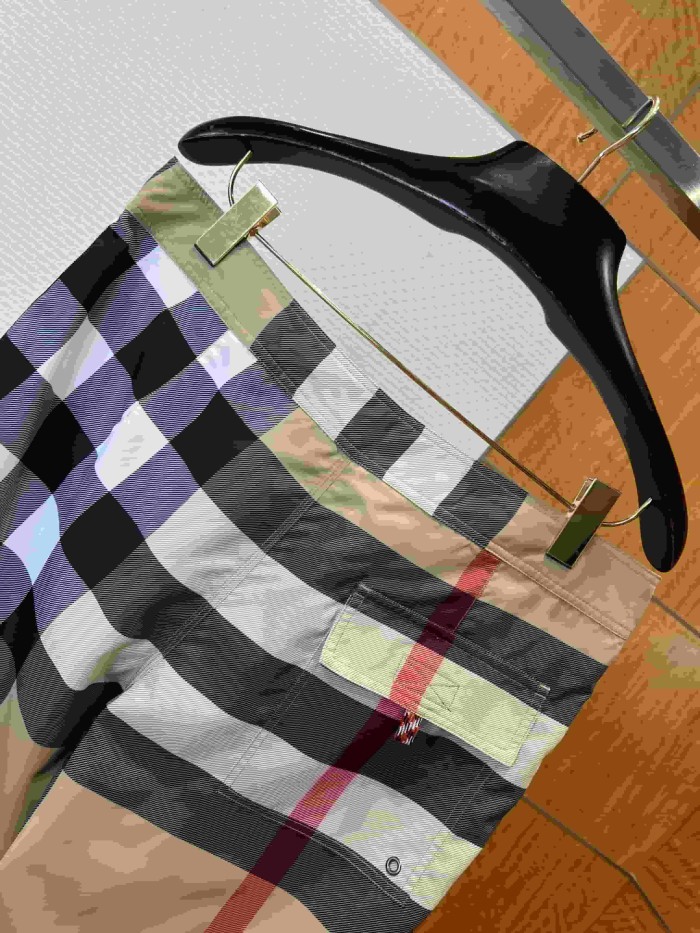 1:1 quality version Classic Plaid Drawstring Waterproof Wrinkle Resistant Casual Shorts 29105505