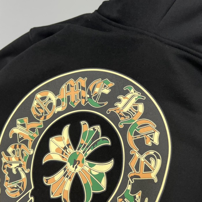 1:1 quality version Green Camo Cross & Horseshoe Graphic Zip-Up Hooded 29097795