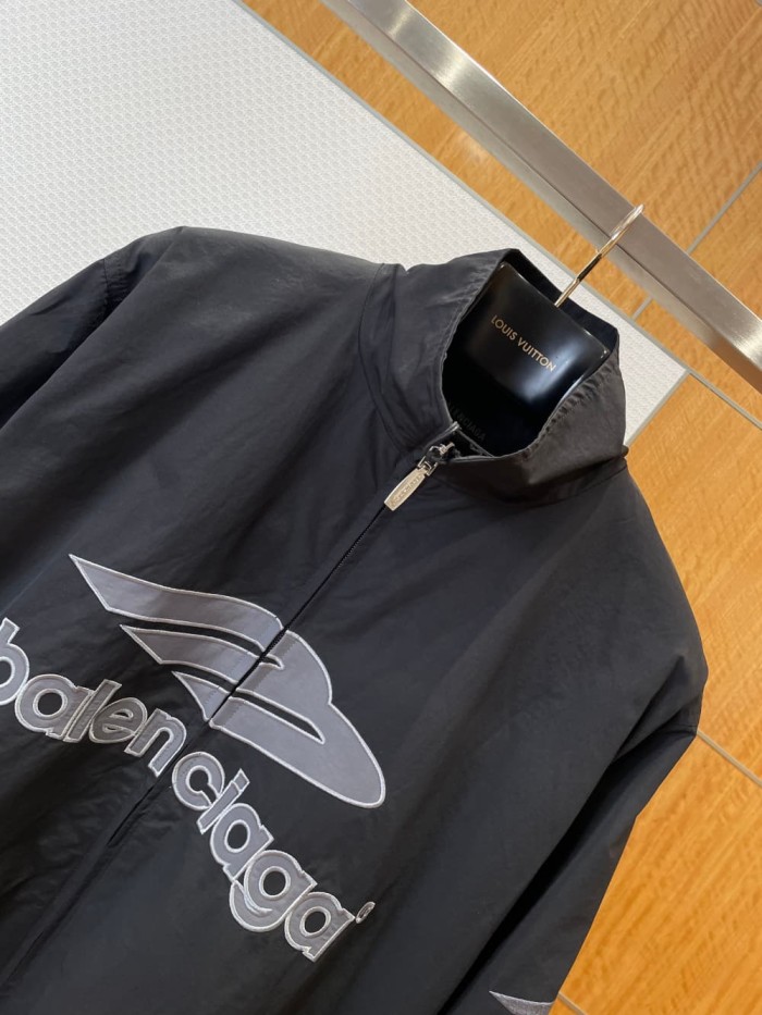 1:1 quality version Sports Logo Embroidered Windproof Stand Collar Jacket 2 colors 29093641