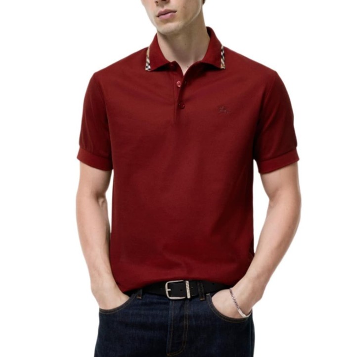 1:1 quality version Classic Plaid Collar Embroidered Short Sleeve Polo Shirt 5 colors 29105415