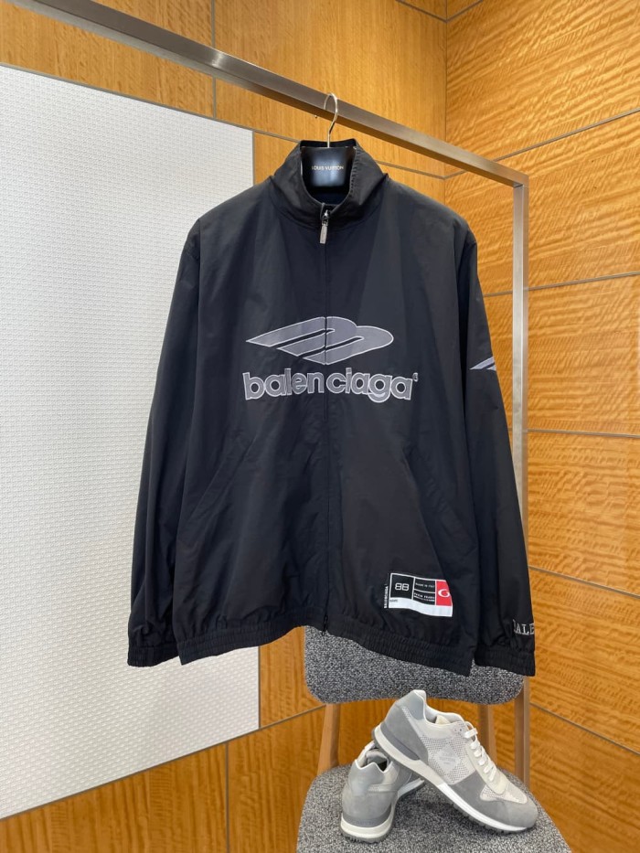1:1 quality version Sports Logo Embroidered Windproof Stand Collar Jacket 2 colors 29093641
