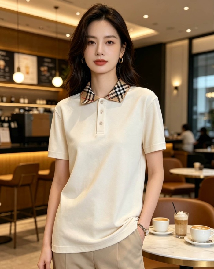 1:1 quality version Classic Check Collar Short Sleeve Polo Shirt 3 colors 29105654