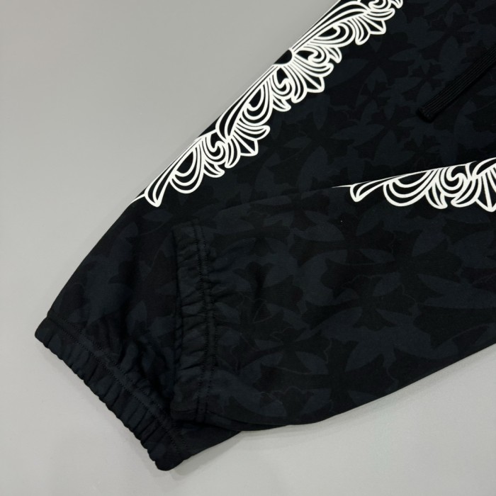 1:1 quality version Green Camo Cross & Vertical Gothic Print Jogger Sweatpants 29097769