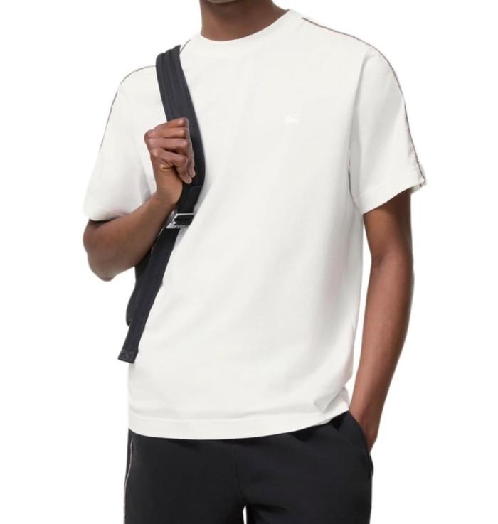 1:1 quality version Classic Plaid Strap Embroidered Crewneck T-shirt 3 colors 29105472