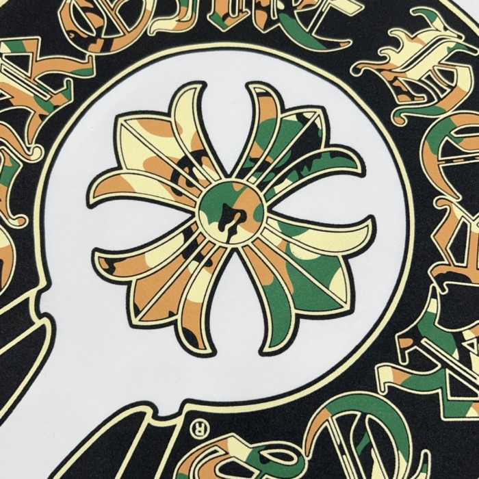 1:1 quality version Camouflage Horseshoe Sanskrit Letter Full Sleeve Print T-Shirt 2 colors 29093953