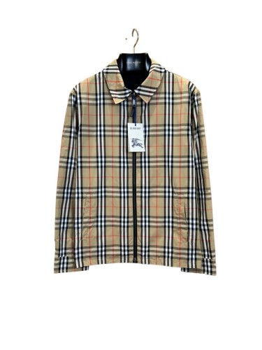 1:1 quality version Classic Plaid Reversible Lapel Windbreaker Water-Resistant Jacket 29105552