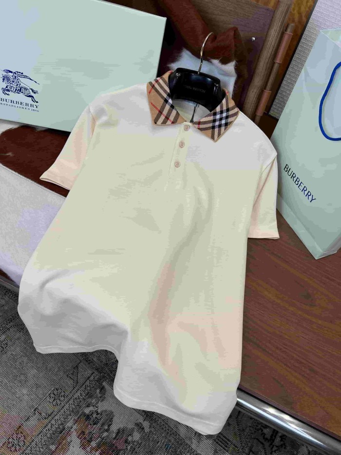 1:1 quality version Classic Check Collar Short Sleeve Polo Shirt 3 colors 29105654