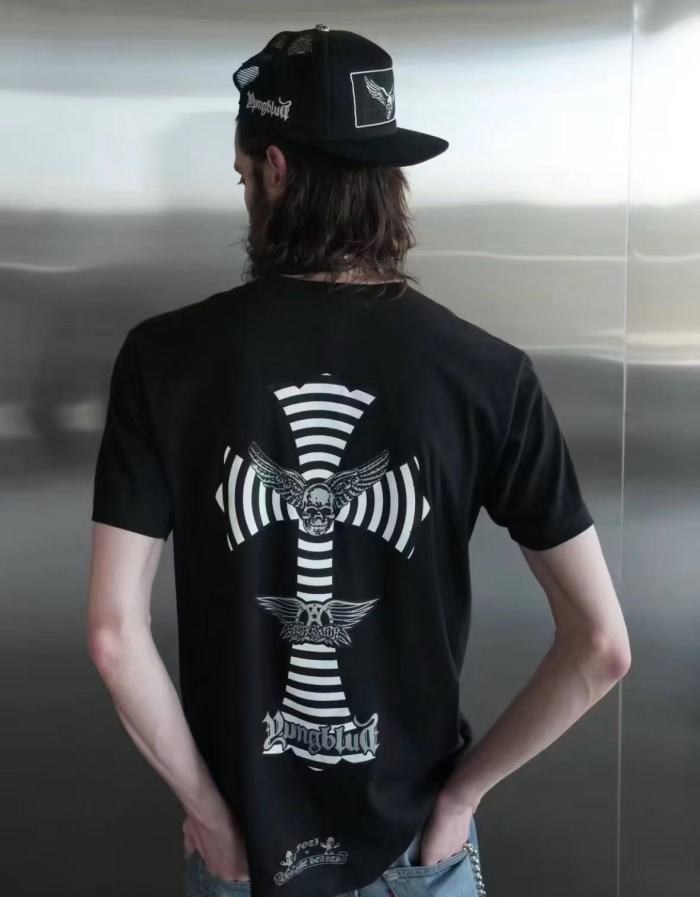 1:1 quality version Yungblud Cross Skull Print Cotton Pocket T-Shirt 29093623
