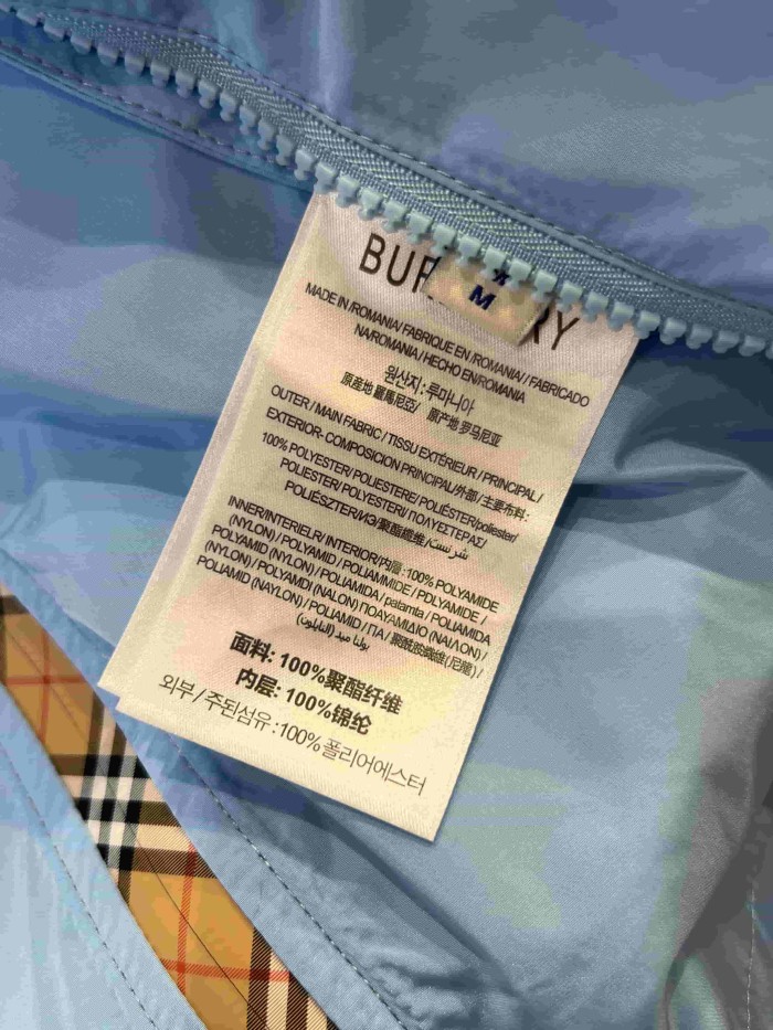 1:1 quality version Logo Plaid Zip Spliced Hooded Jacket 2 colors 29105485