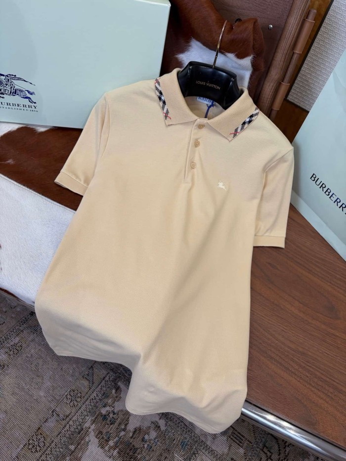 1:1 quality version Plaid Collar Embroidered Mesh Cotton Casual Polo Shirt 29105520